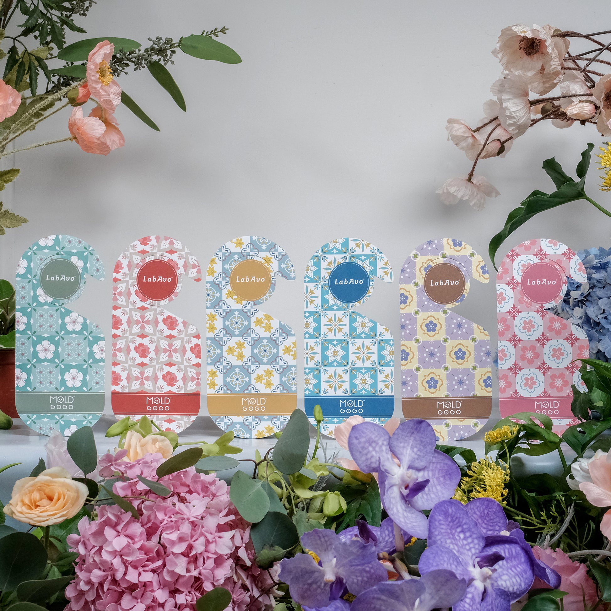 MoldGoGo防霉吊卡 花磚風格款-舒心油桐