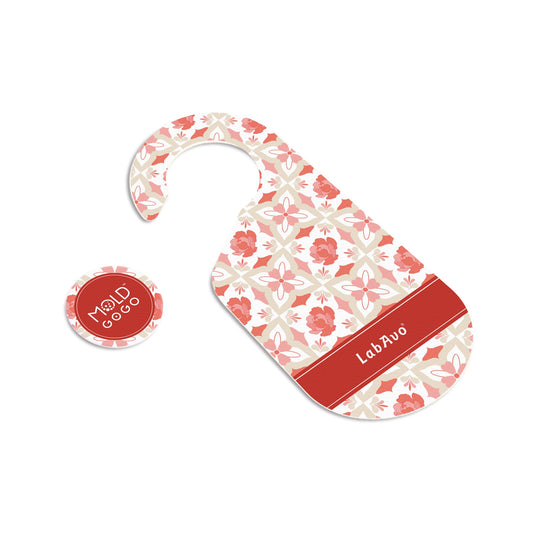 MoldGoGo防霉吊卡 花磚風格款-豔紅牡丹