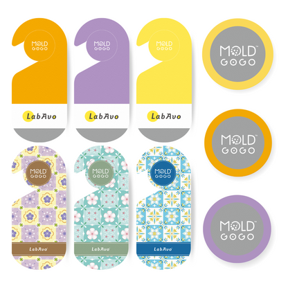 【小空間防霉組】質感空間不發霉 MoldGoGo防霉吊卡Pantone款3片+花磚款3片+大圓卡3片