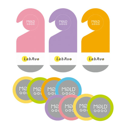 【換季衣物收納】MoldGoGo防霉吊卡Pantone款3入+大圓卡8入(顏色隨機)