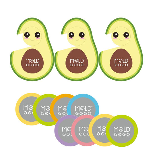 【換季衣物收納】MoldGoGo防霉吊卡酪梨款3入+大圓卡8入(顏色隨機)